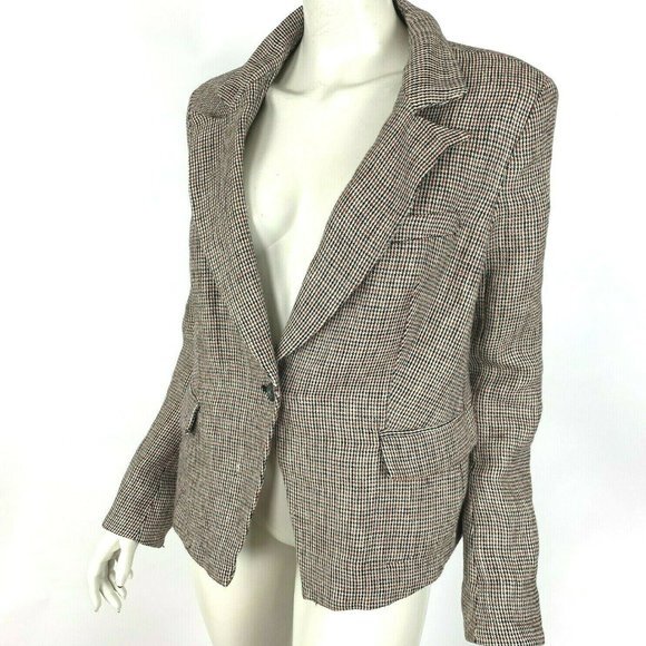 Free People Chess Blazer One Button Long Sleeve S - Picture 2 of 7